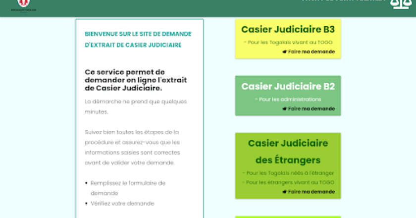 Togo / Casier judiciaire : voici le site à utiliser